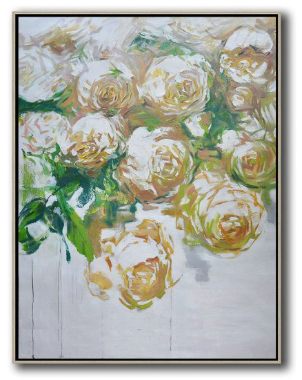 Hame Made Extra Large Vertical Abstract Flower Oil Painting #ABV0A22 - Indian Paintings Chat Room Huge